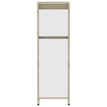 Stylish White & Sonoma Oak Bathroom Cabinet | 30x30x95 cm