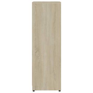 Stylish White & Sonoma Oak Bathroom Cabinet | 30x30x95 cm