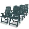 7 Piece Outdoor Dining Set - Weather Resistant Green Plastic