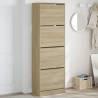 Shoe Cabinet with 4 Flip-Drawers Sonoma Oak 60x34x187.5 cm Colour sonoma oak Size 60 x 34 x 187.5 cm Quantity in Package 1 Number of 