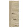 Shoe Cabinet with 4 Flip-Drawers - Sonoma Oak 60x34x187.5 cm