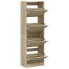 Shoe Cabinet with 4 Flip-Drawers - Sonoma Oak 60x34x187.5 cm