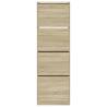 Shoe Cabinet with 4 Flip-Drawers - Sonoma Oak 60x34x187.5 cm