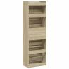 Shoe Cabinet with 4 Flip-Drawers - Sonoma Oak 60x34x187.5 cm