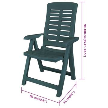 7 Piece Outdoor Dining Set - Weather Resistant Green Plastic