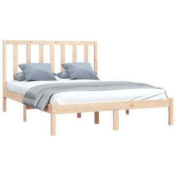 Solid Wood Pine Bed Frame 140x190 cm - Durable & Stylish