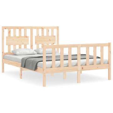 Solid Wood Bed Frame with Headboard 140x200 cm - HipoMarket