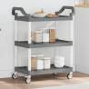 3-Tier Trolley Grey 81x41x92 cm Aluminium Colour grey Size 81 x 41 x 92 cm 