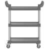 3-Tier Grey Aluminium Trolley - Storage & Flexibility