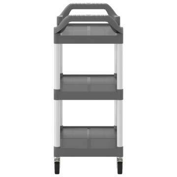 3-Tier Grey Aluminium Trolley - Storage & Flexibility