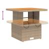 Garden Table Beige 80x80cm - Poly Rattan & Acacia Wood