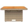 Garden Table Beige 80x80cm - Poly Rattan & Acacia Wood