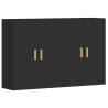 Elegant Black Wall Mounted Cabinets - Set of 2 | HipoMarket