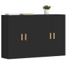 Elegant Black Wall Mounted Cabinets - Set of 2 | HipoMarket