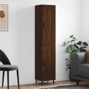 Stylish Highboard in Brown Oak - 34.5x34x180 cm