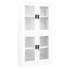 Office Cabinet White 90x40x180 cm Steel and Tempered Glass Colour white Quantity in Package 1 Number of 