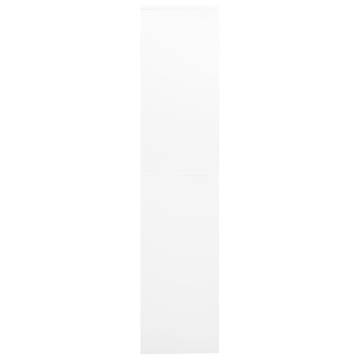 Stylish White Office Cabinet - 90x40x180 cm Steel & Glass