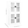 Stylish White Office Cabinet - 90x40x180 cm Steel & Glass