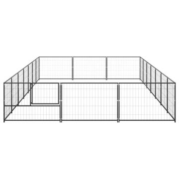 Black Steel Dog Kennel 21 m² - Durable & Safe