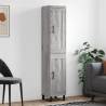 Highboard Grey Sonoma 34.5x34x180 cm Engineered Wood Colour grey sonoma Quantity in Package 1 Model 1 wood door 