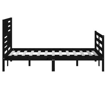 Stylish Black Solid Wood Bed Frame 120x200 cm | Hipo Market