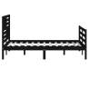 Stylish Black Solid Wood Bed Frame 120x200 cm | Hipo Market