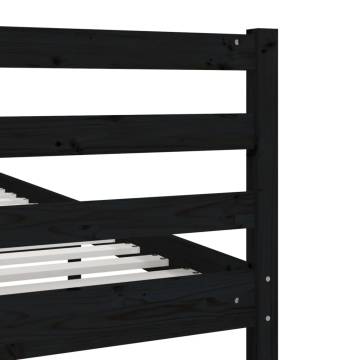 Stylish Black Solid Wood Bed Frame 120x200 cm | Hipo Market