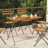 Folding Bistro Table 100x54x71 cm Solid Wood Acacia and Steel Colour black Quantity in Package 1 