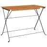 Folding Bistro Table 100x54 cm - Solid Acacia & Steel