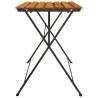 Folding Bistro Table 100x54 cm - Solid Acacia & Steel