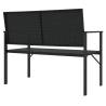 2-Seater Garden Bench Black Poly Rattan - Cozy Outdoor Seating