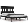 Solid Wood Black Bed Frame 120x200 cm - Timeless Design