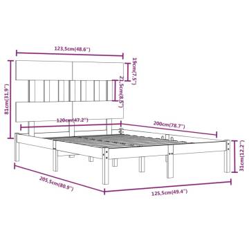 Solid Wood Black Bed Frame 120x200 cm - Timeless Design