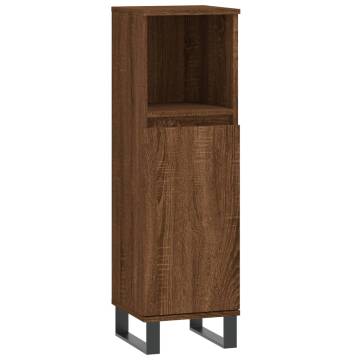 3 Piece Brown Oak Bathroom Furniture Set | Hipo Market