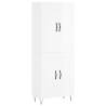 Stylish Highboard High Gloss White - 69.5x34x180 cm