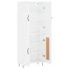 Stylish Highboard High Gloss White - 69.5x34x180 cm