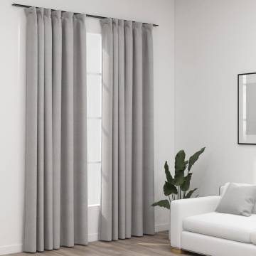 Linen-Look Blackout Curtains | Grey | 140x245 cm | 2 pcs