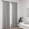 Linen-Look Blackout Curtains with Hooks 2 pcs Grey 140x245 cm Colour grey Size 140 x 245 cm Quantity in Package 2 