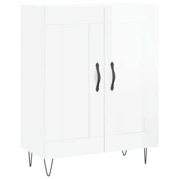 Stylish Highboard High Gloss White - 69.5x34x180 cm