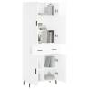 Stylish Highboard High Gloss White - 69.5cm x 180cm | HipoMarket