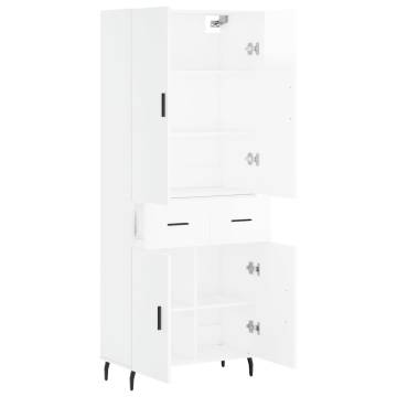 Stylish Highboard High Gloss White - 69.5cm x 180cm | HipoMarket