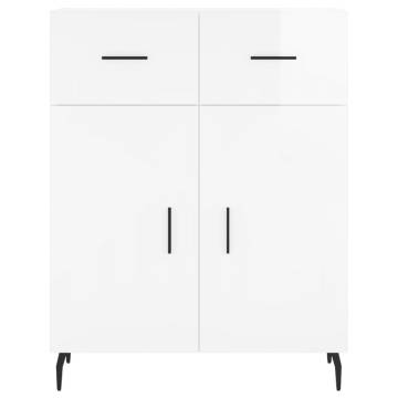 Stylish Highboard High Gloss White - 69.5cm x 180cm | HipoMarket