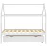 Kids Bed Frame with Drawer - Solid Pine Wood - 80x160 cm