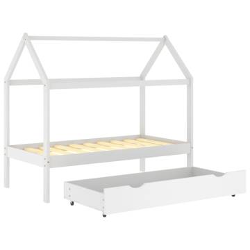 Kids Bed Frame with Drawer - Solid Pine Wood - 80x160 cm