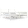 White Solid Wood Pine Bed Frame 180x200 cm Super King Size