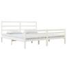 White Solid Wood Pine Bed Frame 180x200 cm Super King Size