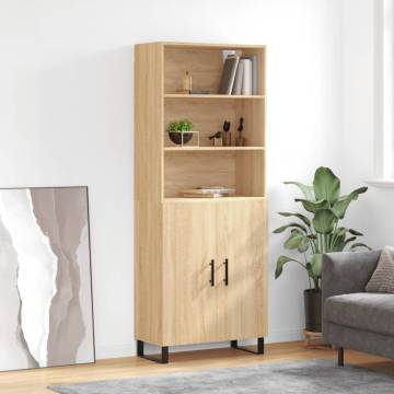 Stylish Highboard Sonoma Oak - 69.5x34x180 cm | HipoMarket