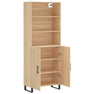 Stylish Highboard Sonoma Oak - 69.5x34x180 cm | HipoMarket