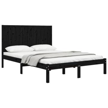 Black Solid Wood Pine Bed Frame 120x200 cm - Modern Design