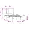 Black Solid Wood Pine Bed Frame 120x200 cm - Modern Design